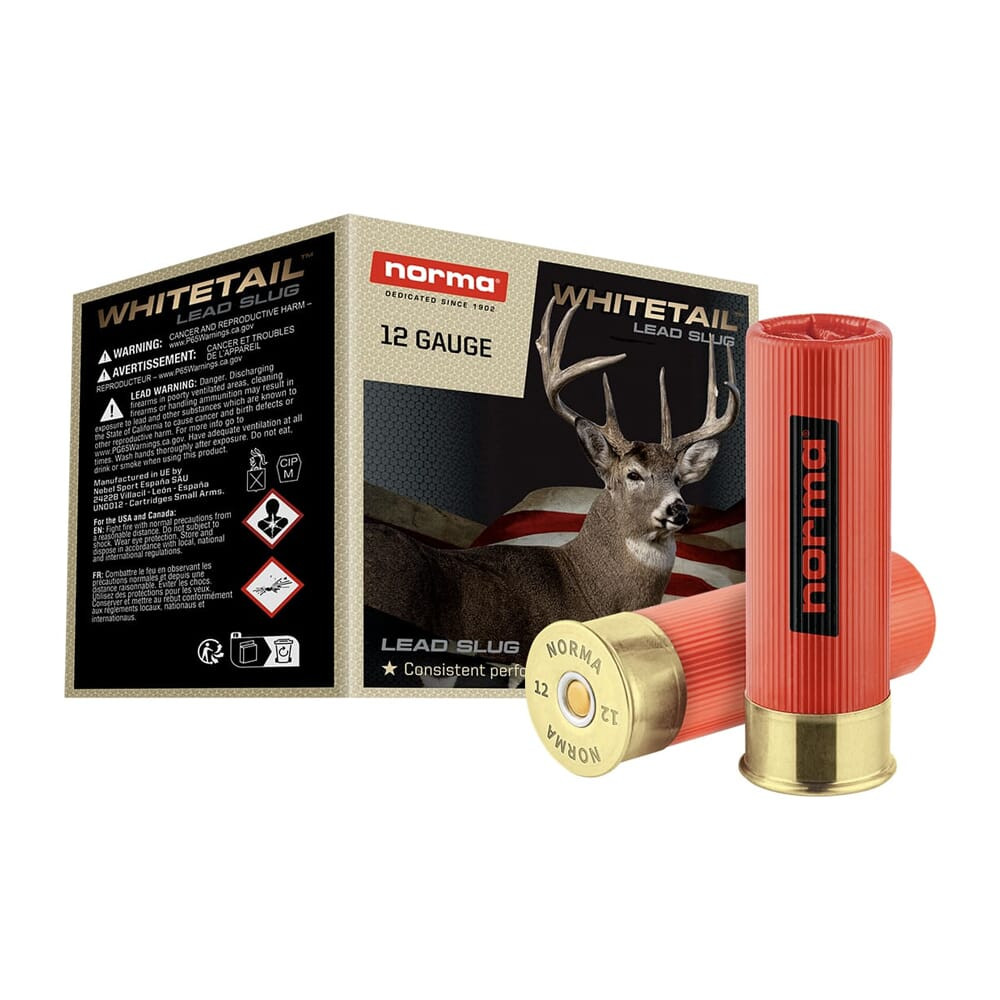 Norma Ammo Norma WHITETAIL Slug 12ga 2.75" 1oz Slug (25/box) 1198043410 - Norma Ammo