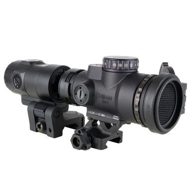 Trijicon 1x25 MRO HD Patrol Combo Set; 68 MOA Reticle w/ 2.0 MOA Dot; Full CoWitness QLOC Mount (AC32070) and 3x Magnifier w/ Quick Release Flipto - Trijicon