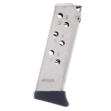 Walther Arms Walther PPK .32 ACP Finger Rest Nickel 7rd Magazine 5136784 - Walther Arms