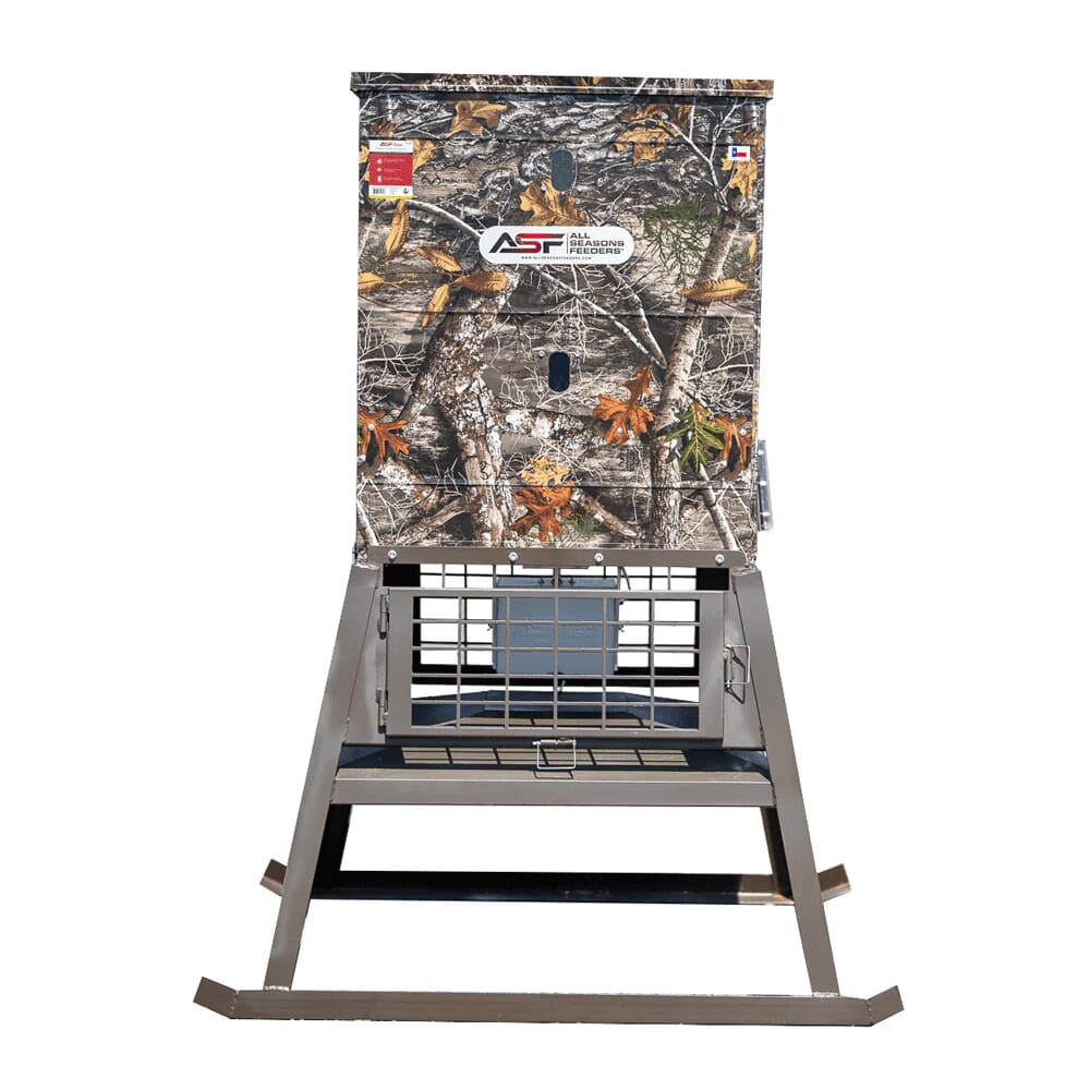 all seasons feeders ASF Stand & Fill 600lb Camo Broadcast Feeder - all seasons feeders