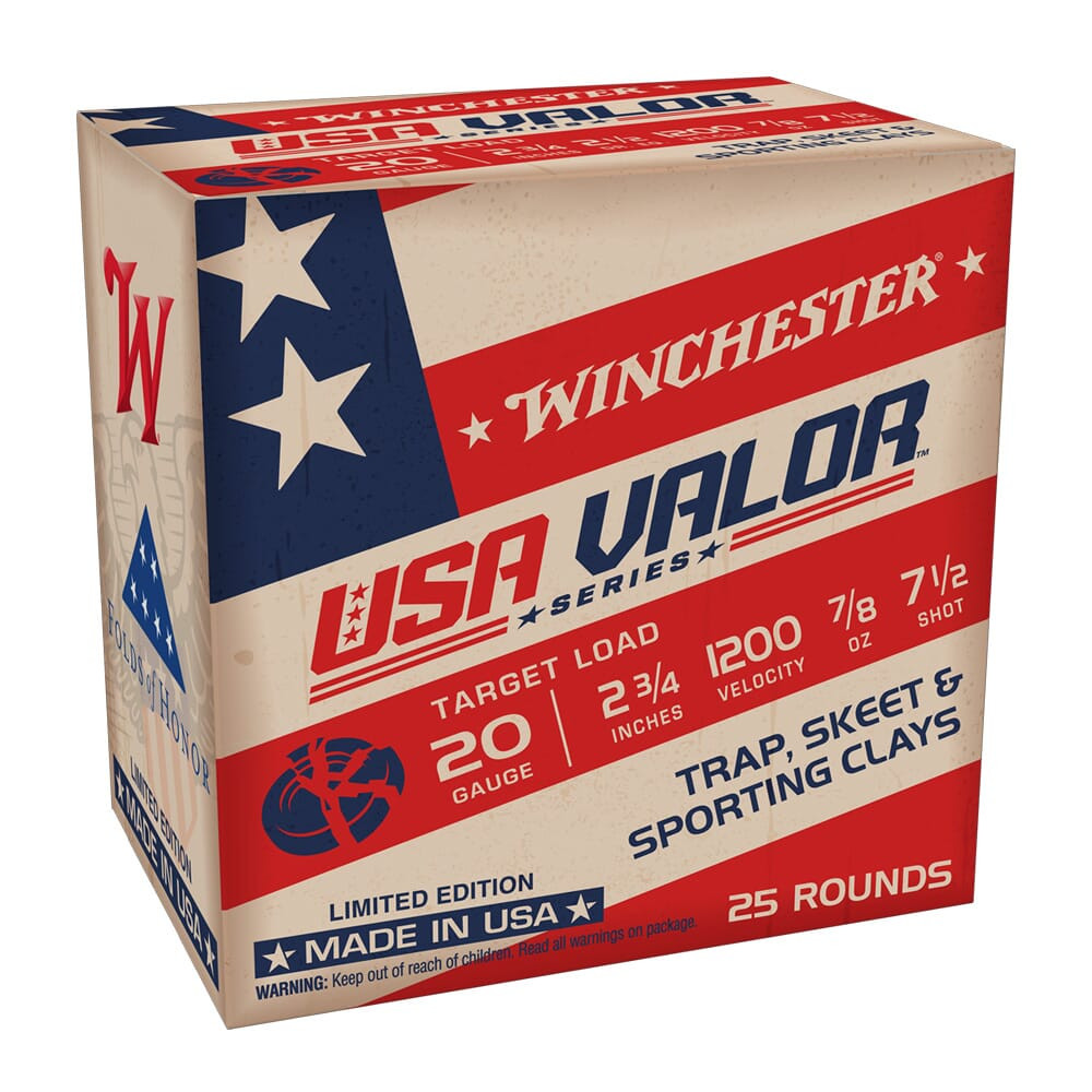 Winchester 20ga 2.75" #7.5 USA Valor LS 7/8oz Shells Box of 25 USAV207 - Winchester