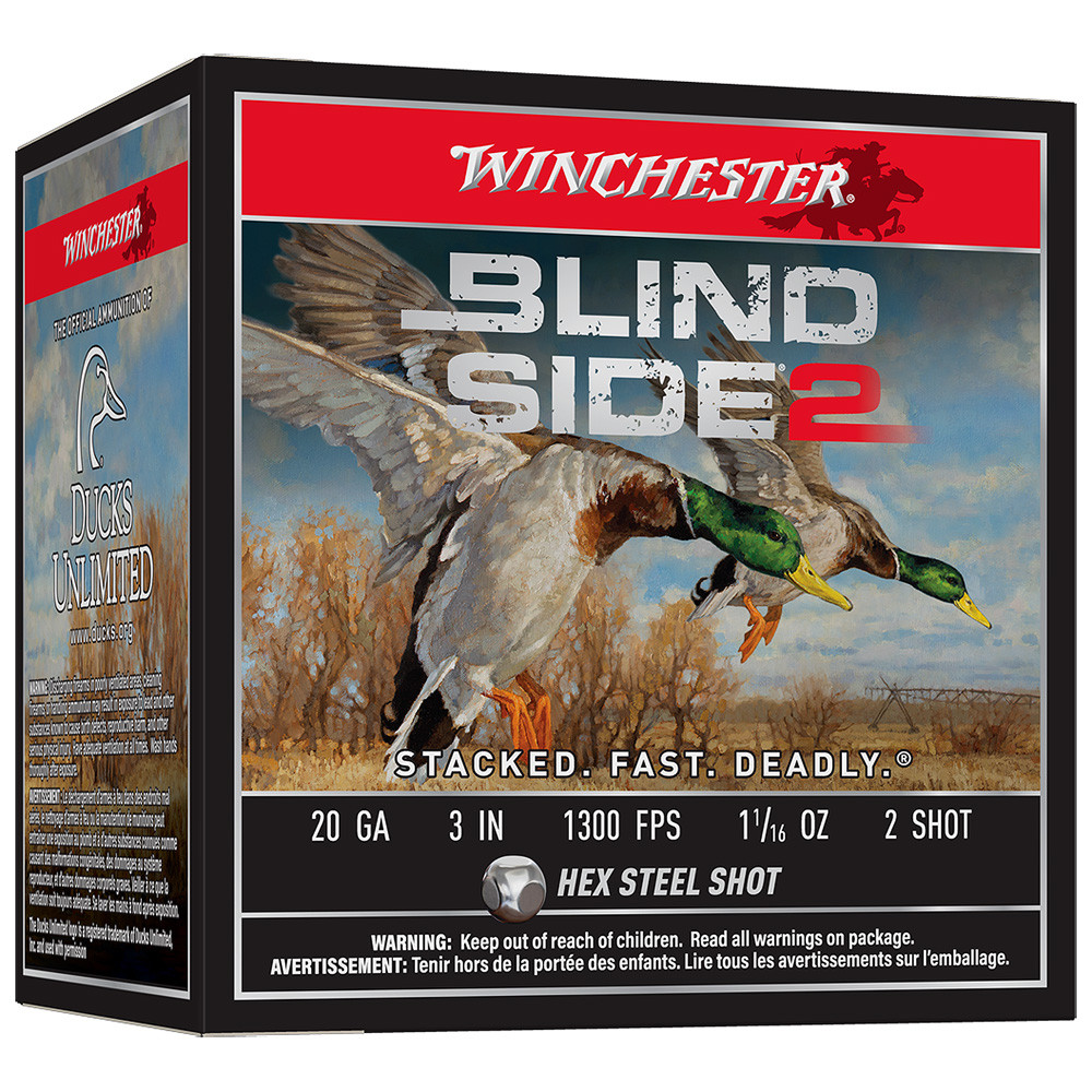 Winchester 20ga 3" #2 Long Side Hex 1-1/16oz Shells Case of 250 XBS2032 - Winchester