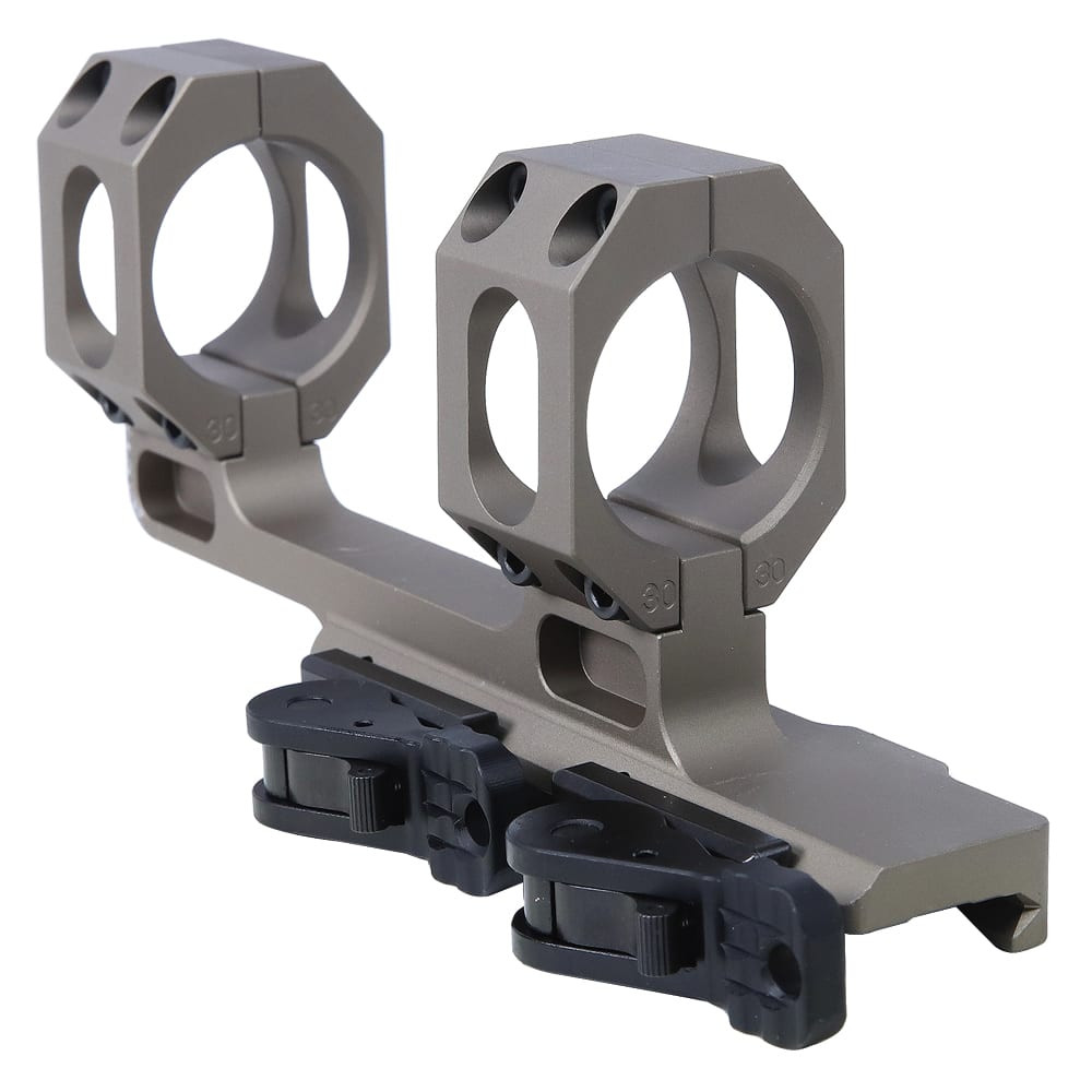 American Defense Manufacturing ADM AD-RECON 30mm 1.63" NV Height FDE Scope Mount w/2" Offset & Dual QD TAC Lever AD-RECON-M-30-FDE-TAC - American Defense Manufacturing