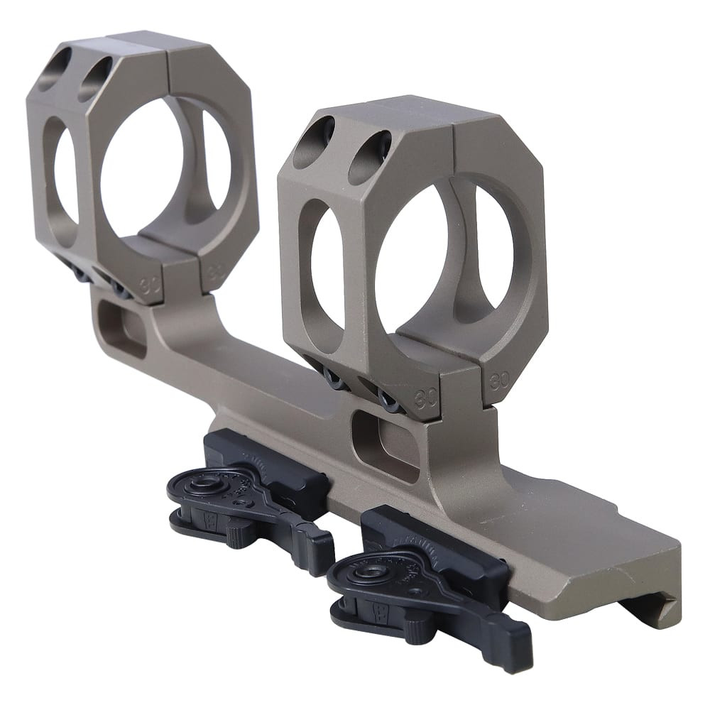 American Defense Manufacturing ADM AD-RECON 30mm 1.63" NV Height FDE Scope Mount w/2" Offset & Dual QD Titanium Lever AD-RECON-M-30-FDE-TL - American Defense Manufacturing