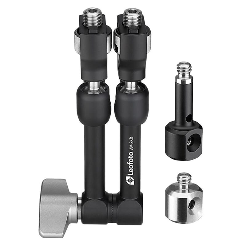 Leofoto AM-3 110mm Versa Magic Arm w/Anti-Twist Adapter & 3/8" Mounting Studs AM-3-KIT - Leofoto