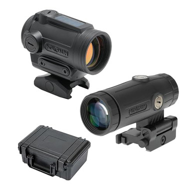 Holosun ARO-EVO Red 2MOA Dot Reflex Sight & HM3X 3x Flip-to-Side Magnifier Combo w/Hard Case ARO-EVO-SPR-RD & HM3X - Holosun