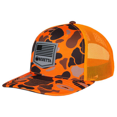 Beretta Upland Trucker Hat Tobacco/Blaze Orange BC641T15150850 - Beretta