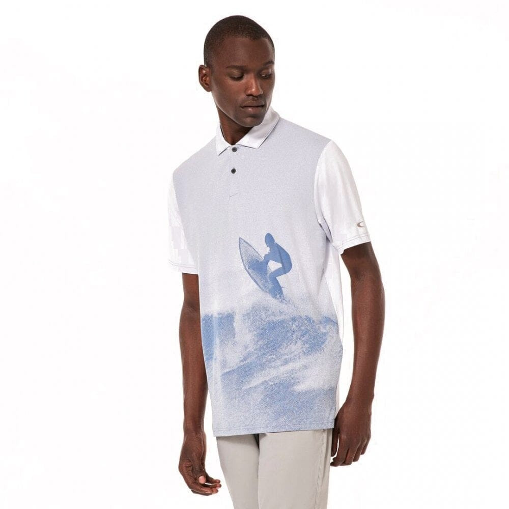 Oakley Jacquard Print Arctic Ice Polo Shirt Large FOA404873-12M-L - Oakley