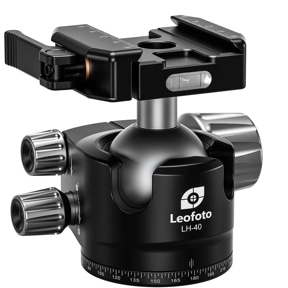 Leofoto LH-47LSC 47mm Low Profile Lever-Release Hybrid Clamp Ball Head LH-47LSC-ARCA in Black - Leofoto