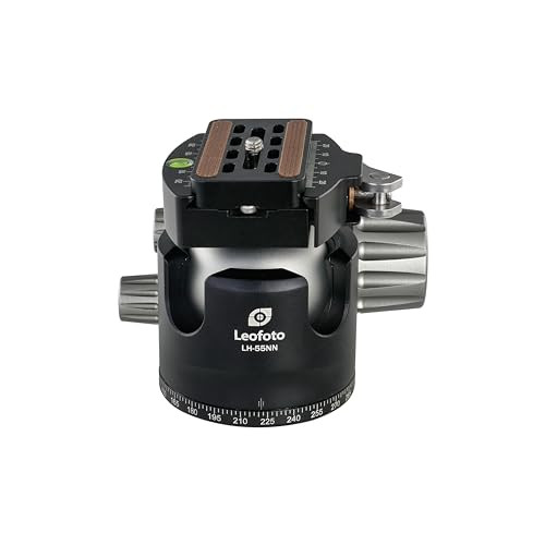 Leofoto LH-55NNLR 55mm No Neck Low Profile Ball Head w/LR-70 Lever-Release Clamp LH-55NNLR in Black - Leofoto