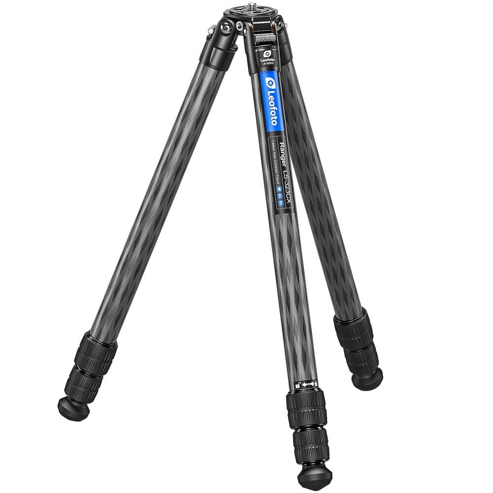 Leofoto LS-X Ranger LS-323CX Professional Light Weight Carbon Fiber Tripod w/10x Carbon Fiber Tubes LS-323CX in Black - Leofoto