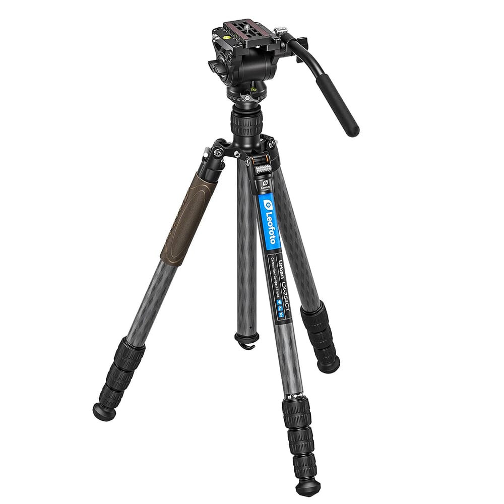 Leofoto LX-254CT Reversible Carbon Fiber Travel Binocular Tripod w/BV-5B Fluid Head LX-254CT-BV-5B - Leofoto