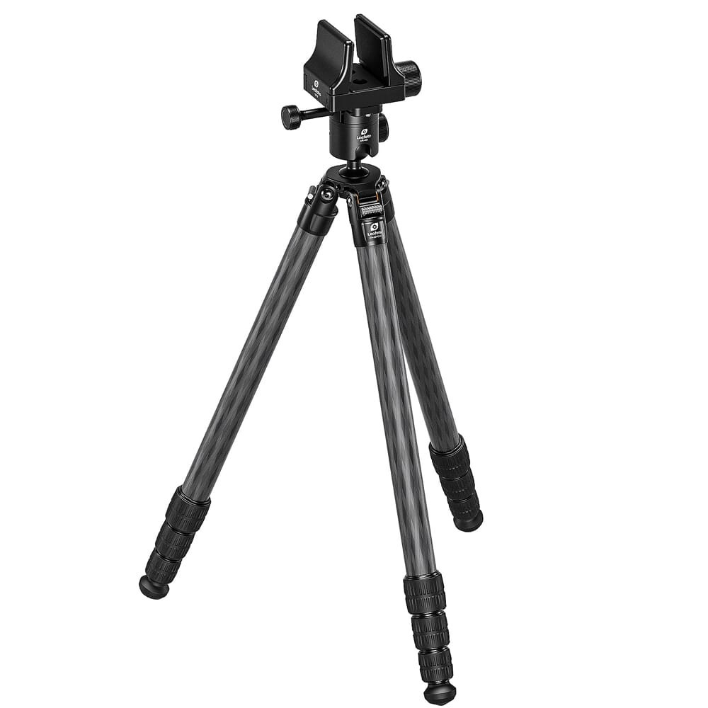 Leofoto SA-X SA-324CLX Long Tripod w/Rosette, 3/8" Mounting Stud, MK-40X Rifle Ball Head & GS-3 Rifle Clamp Mount SA-324CLX-MK-40X-GS-3 in Black - Leofoto