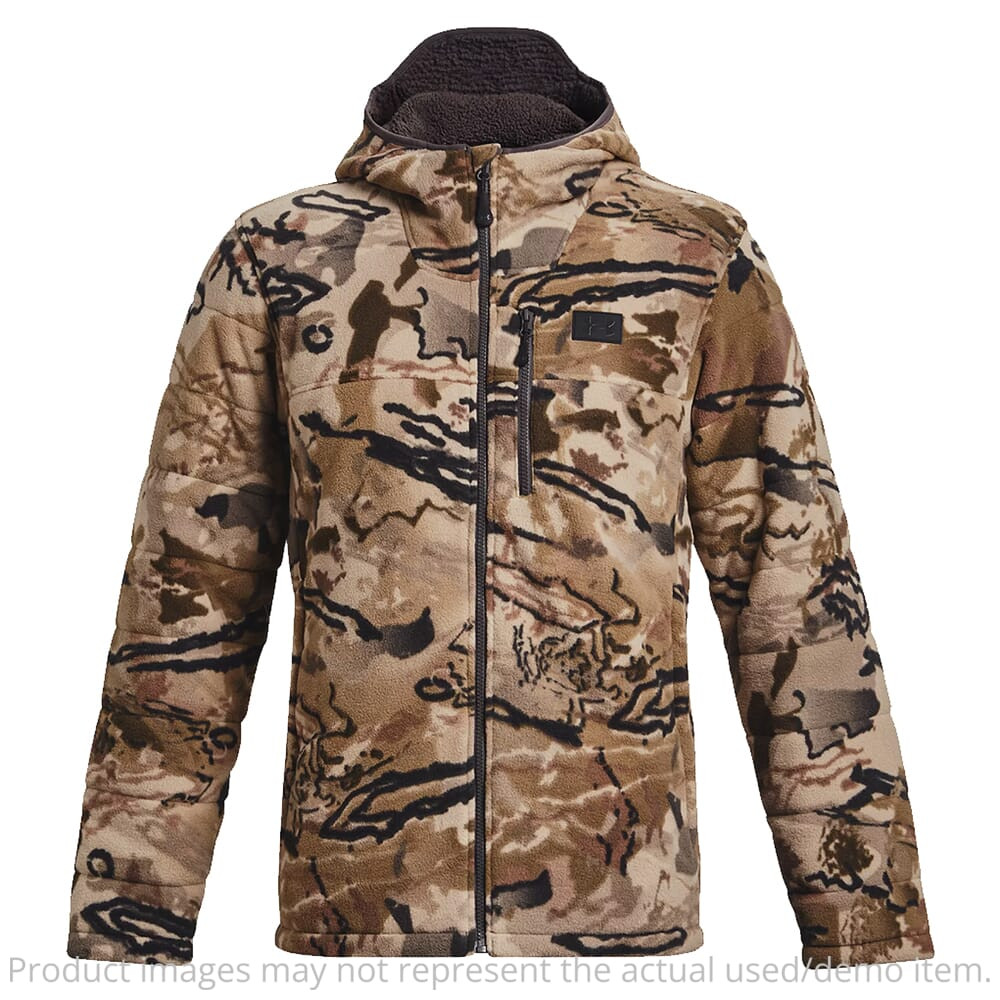 Under Armour Whitetail Rut Windproof Jacket UA Barren Camo/Black LG 1378817-989003 - Excellent Condition UA6555 - USED/MISC