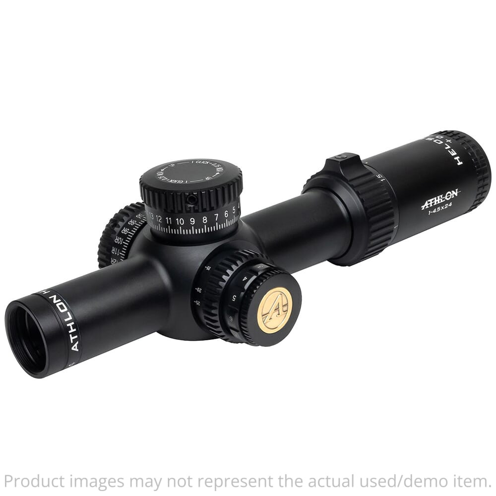 Athlon Helos BTR 1-4.5x24mm Exposed Turrets Zero Stop ATSR3 SFP IR MOA Riflescope 214101 LIGHT RING MARKS, OTHERWISE EXCELLENT UA6643 - 