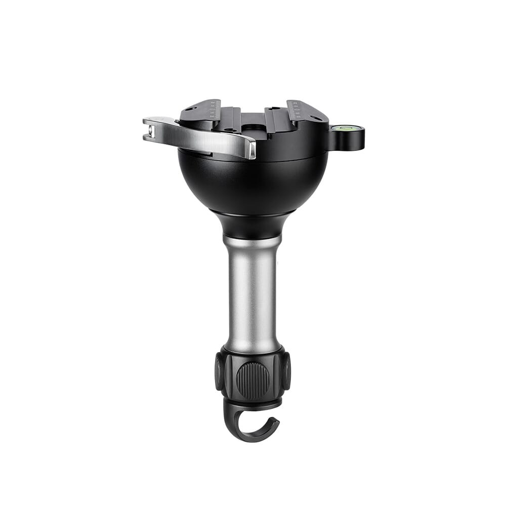 Leofoto YB-75C Leveling Base w/Long Handle for 75mm Bowl & Lever-Release Clamp YB-75LC in Black - Leofoto