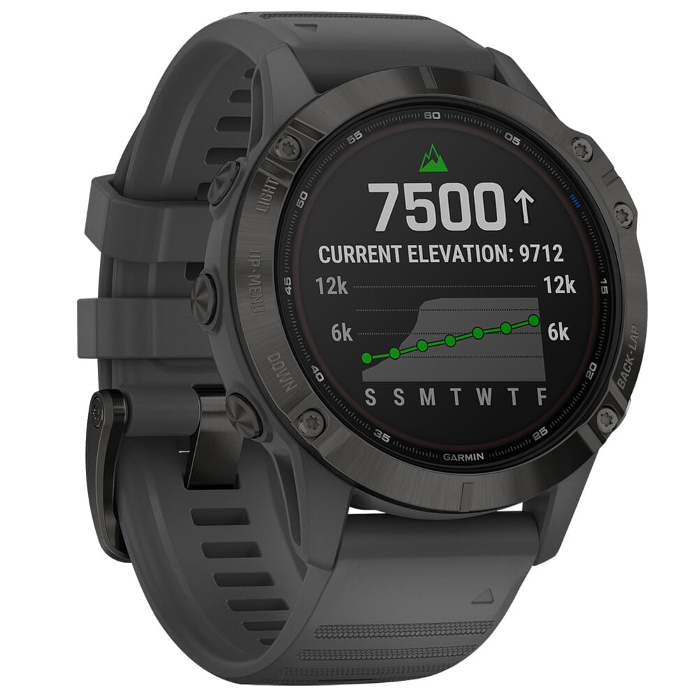 Garmin fenix 6 Pro Solar Black w/Slate Gray Band Smartwatch 010-02410-10 - Garmin