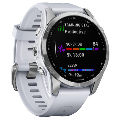 Garmin fenix 7S Stainless Steel w/Whitestone Band Smartwatch 010-02539-02 - Garmin