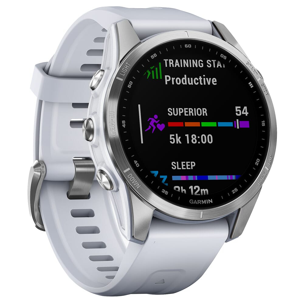Garmin fenix 7S Stainless Steel w/Whitestone Band Smartwatch 010-02539-02 - Garmin