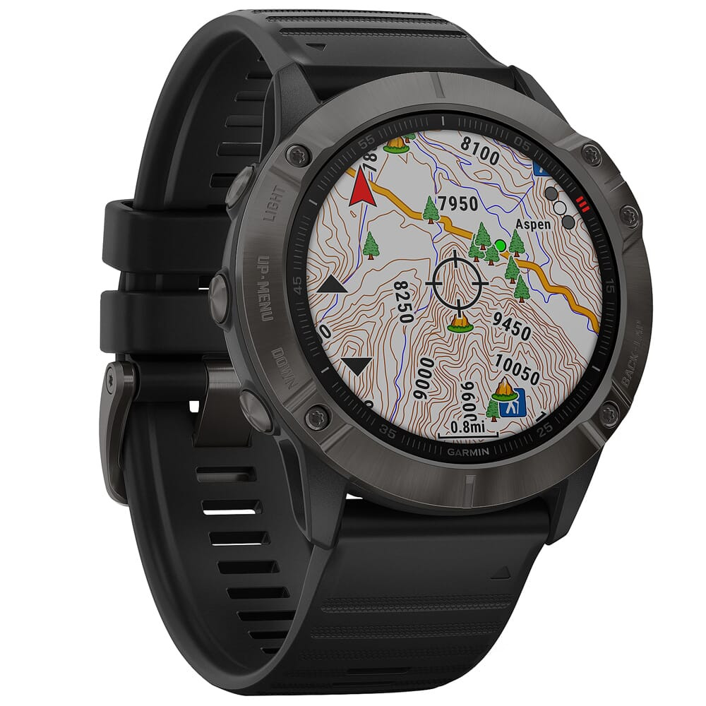 Garmin fenix 6X Sapphire Carbon Gray DLC w/Black Band Smartwatch 010-02157-10 - Garmin