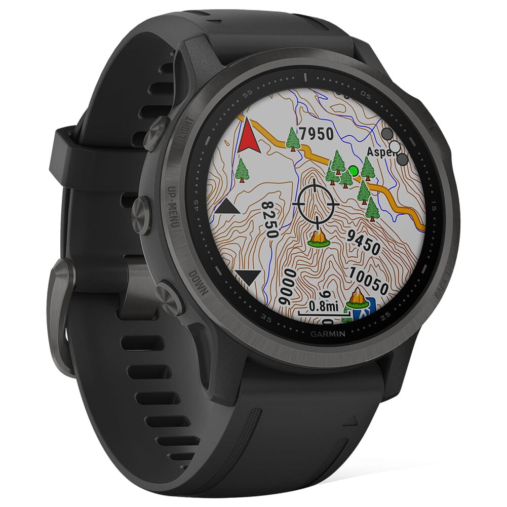 Garmin fenix 6S Sapphire Carbon Grey DLC w/Black Band Smartwatch 010-02159-24 - Garmin