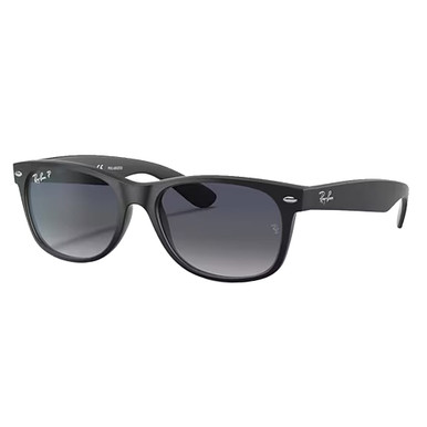 Ray-Ban New Wayfarer Glasses Matte Black Blue Gradient Grey Polar 0RB2132-601S7852 in Gray - Ray-Ban