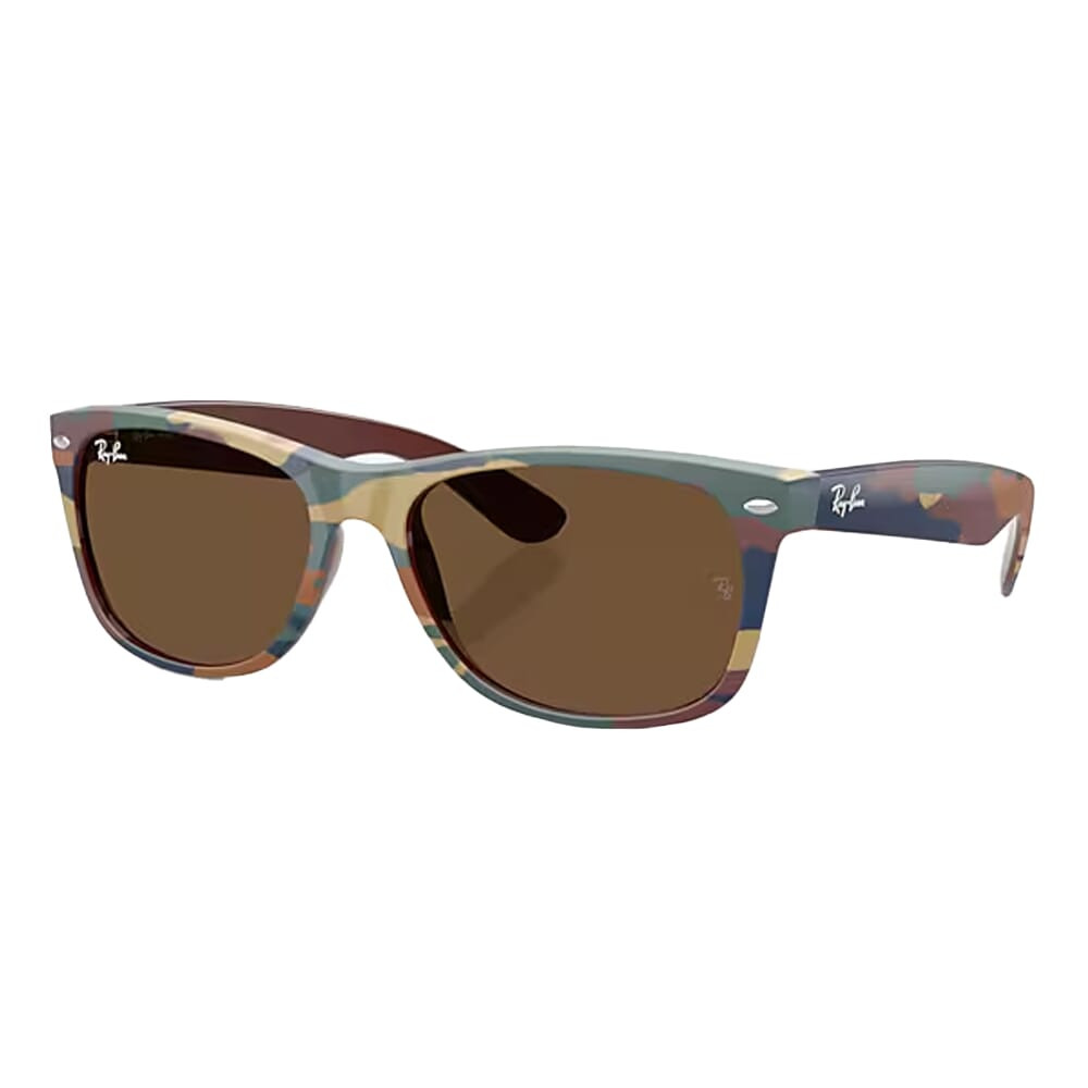 Ray-Ban New Wayfarer Glasses Brown with Blue Camu Dark Brown 0RB2132-68253355 - Ray-Ban