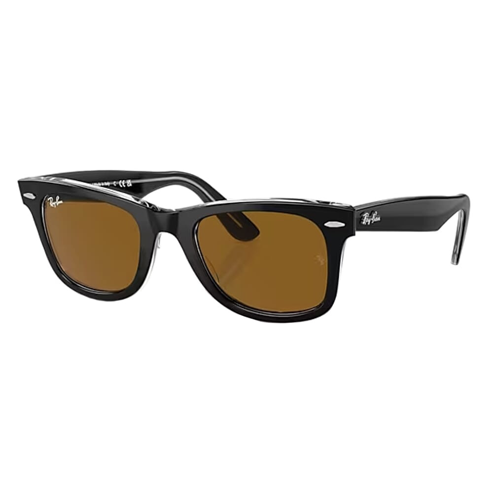 Ray-Ban Wayfarer Glasses Black on Transparent Brown 0RB2140-12943350 - Ray-Ban