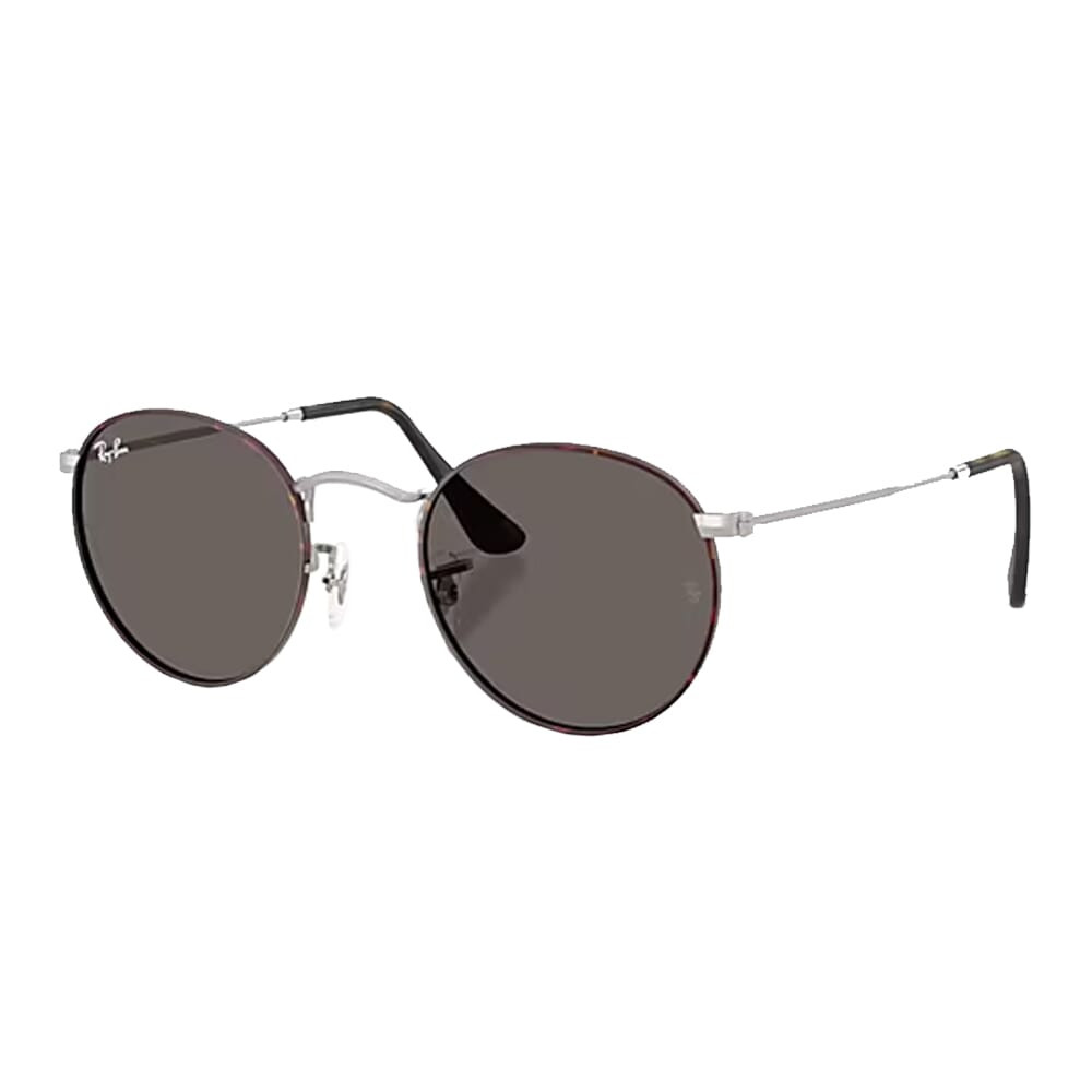 Ray-Ban Round Metal Matte Havana on Matte Silver Dark Grey 0RB3447-9277B150 - Ray-Ban