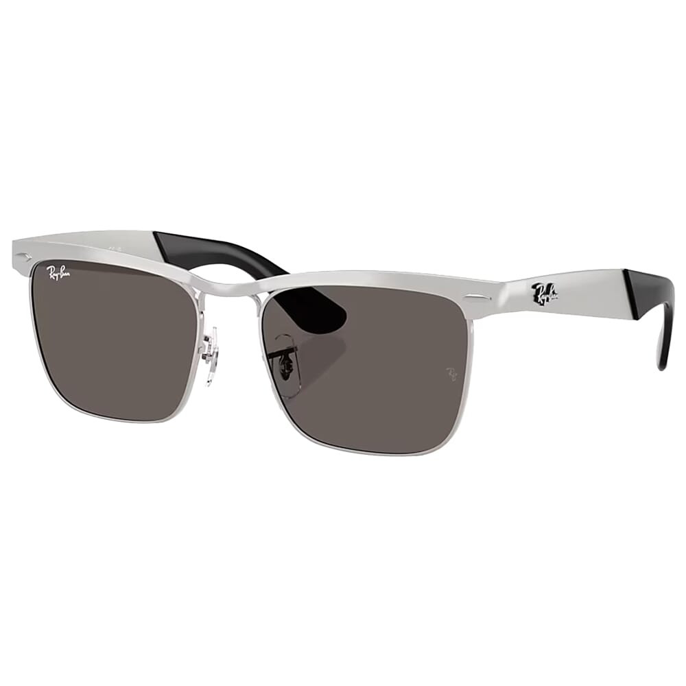 Ray-Ban Wayfarer Glasses Deluxe Sandblasted Silver on Silver Dark Grey 0RB3875-019B153 - Ray-Ban