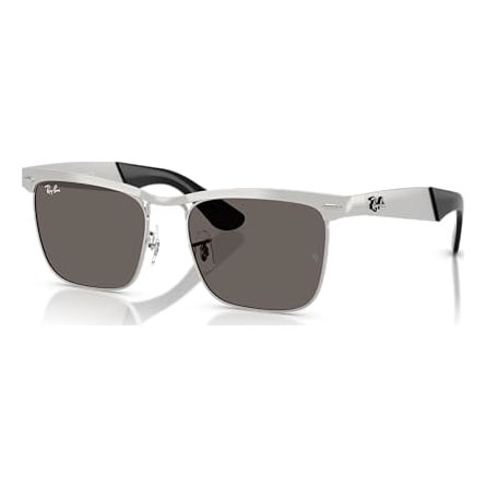 Ray-Ban Wayfarer Glasses Deluxe Sandblasted Silver on Silver Dark Grey 0RB3875-019B156 - Ray-Ban