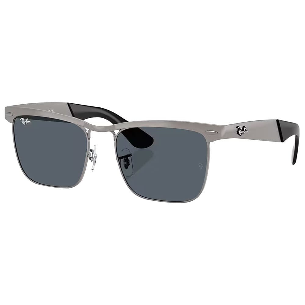 Ray-Ban Wayfarer Glasses Deluxe Sandblasted Gunmetal on Gunmetal Blue 0RB3875-029R553 - Ray-Ban