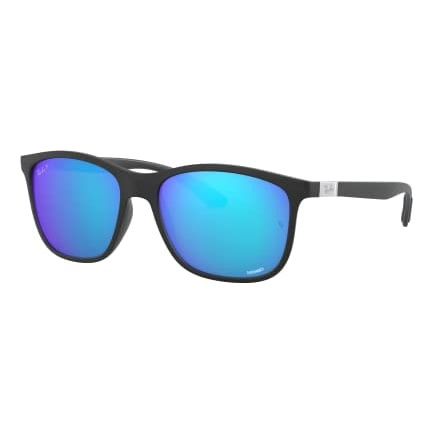 Ray-Ban Chromance Matte Black Green Mirror Blue Polar 0RB4330CH-601SA156 - Ray-Ban