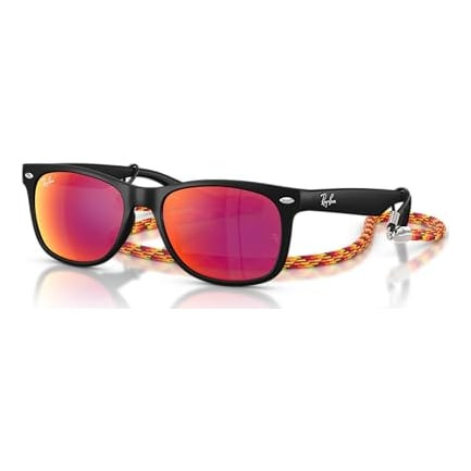 Ray-Ban Junior New Wayfarer Glasses Rubber Black Brown Mirror Orange 0RJ9052S-70286Q47 - Ray-Ban