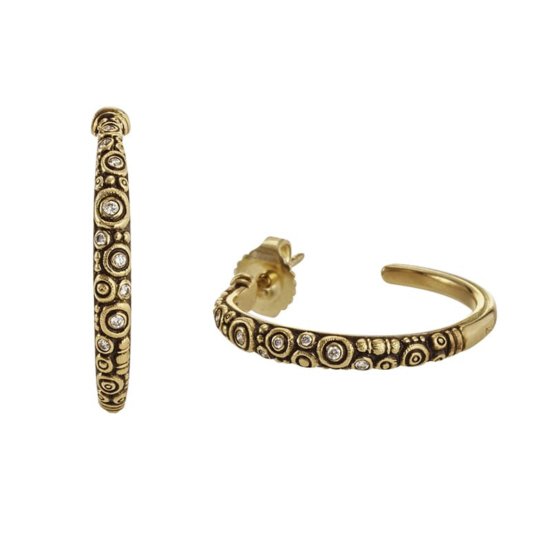 Alex Sepkus 18K and Diamond Hoop Earrings E-111 in Gold - Alex Sepkus