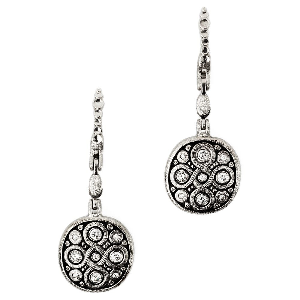 Alex Sepkus Platinum and Diamond "Celtic Spring" Earrings E-195PD - Alex Sepkus