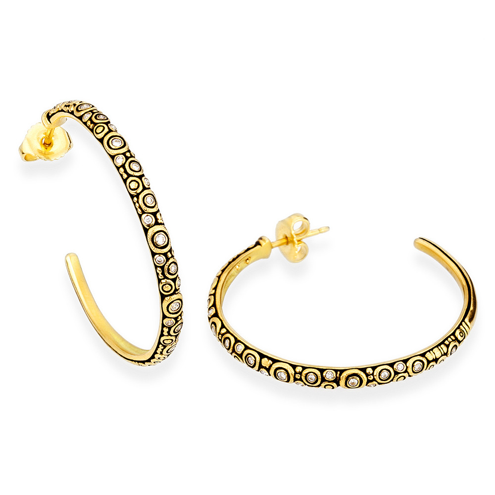 Alex Sepkus 18K and Diamond Hoop Earrings E-223 - Alex Sepkus