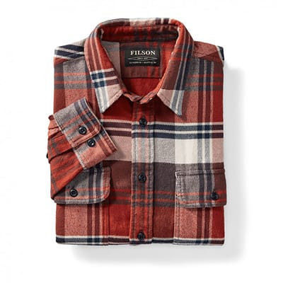 Filson Vintage Flannel Work Shirt RdCreamBlu XXL FCO-015225 FIL-10689-RdCreamBlu-XXL in Red/cream/blue - Filson