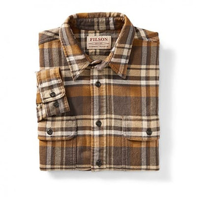 Filson Vintage Flannel Work Shirt TanGoldCrm XXXL FCO-014861 FIL-10689-TanGoldCrm-XXXL in Tan/gold/cream, 3XL - Filson