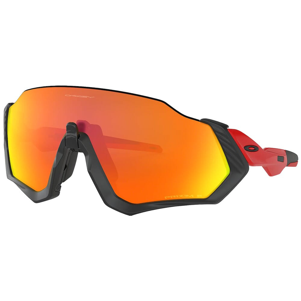 Oakley Flight Jacket Matte Black and Redline w/PRIZM Ruby Polarized Lenses OO9401-0837 in Matte Black/Redline - Oakley