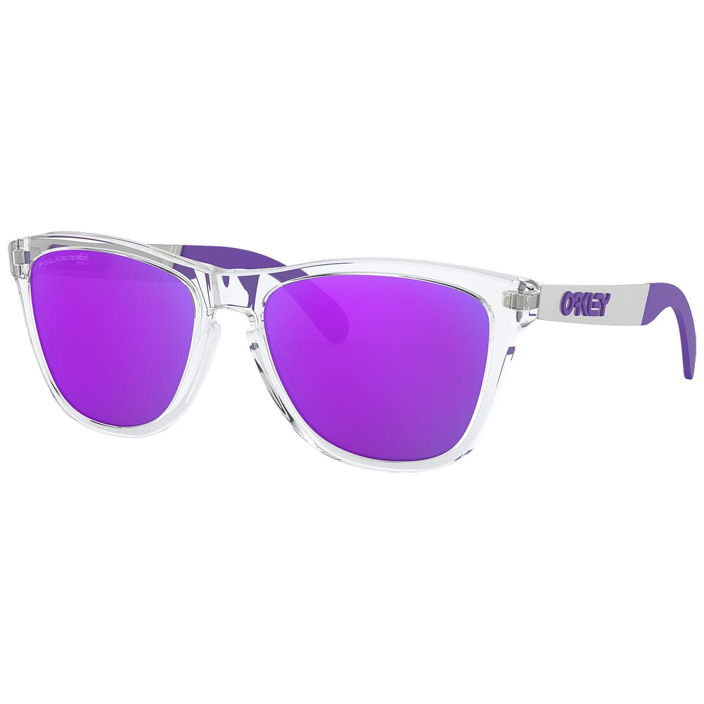 Oakley Frogskins Mix Polished Clear w/Violet Iridium Polarized Lenses OO9428-0655 - Oakley
