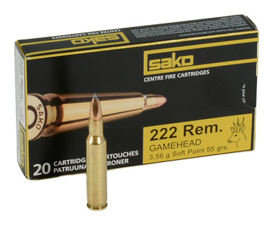 Sako 222 Rem 55gr Gamehead Rifle Ammunition - Sako