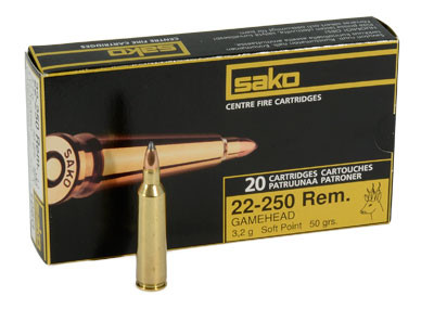 Sako 22-250 Rem 50gr Gamehead Rifle Ammunition - Sako