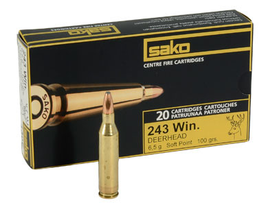 Sako 243 Win 100gr Deerhead Rifle Ammunition - Sako