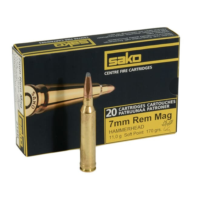 Sako 7mm Rem Mag 170gr Hammerhead Rifle Ammunition - Sako