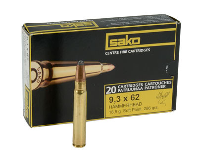 Sako 9.3x62 286gr Hammerhead Rifle Ammunition - Sako