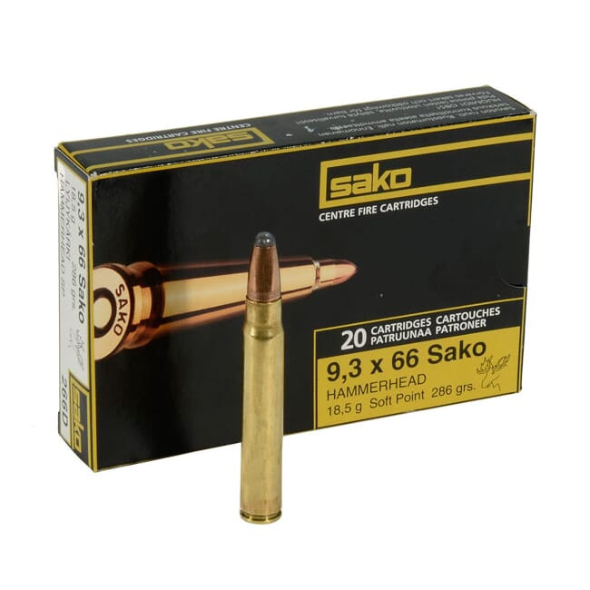 Sako 9.3x66 Sako 286gr Hammerhead Rifle Ammunition - Sako