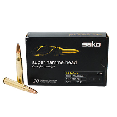 Sako 30-06 Sprg 150 gr SUPER HAMMERHEAD Rifle Ammunition- 20 per box - Sako