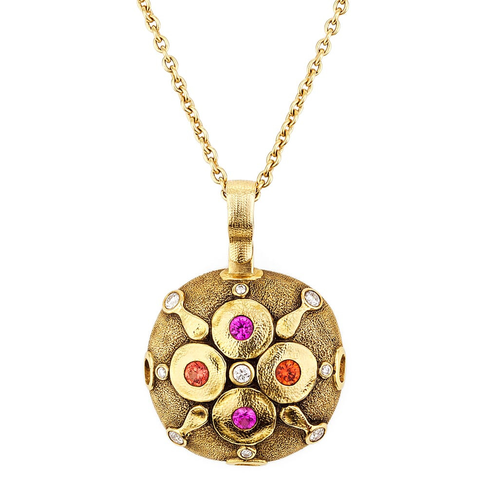 Alex Sepkus 18K Sapphire and Diamond "Spring Blossom" Pendant M-63S in Gold - Alex Sepkus