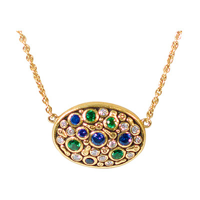 Alex Sepkus 18K Sapphire and Diamond "Constellation" Pendant M-64SH15 - Alex Sepkus